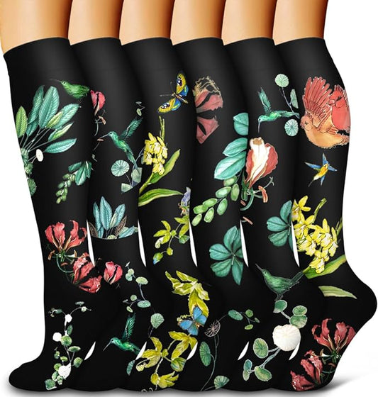 BUY 3 PAIRS GET 3 FREE - Black Flowers Bundle